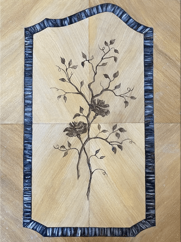 White Wood Mirage With Hand-Painted Design
